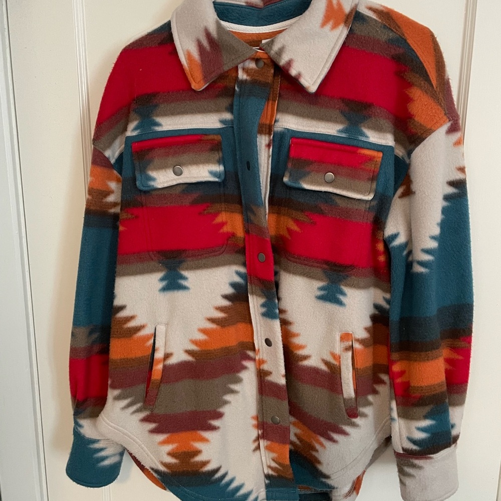 Colorful Patterned Button-Up Jacket
